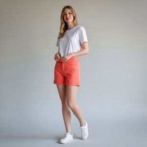 LEE~Total Freedom~ Coral Flat Front Cuffed Shorts~Stretch~ Size 8 Medium~SKU179